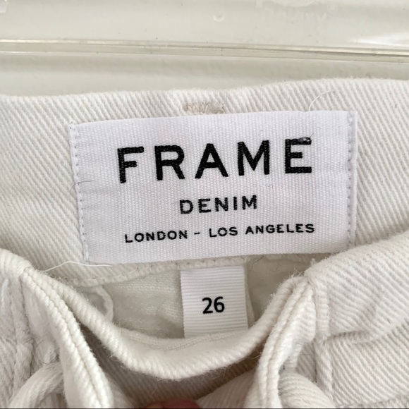 FRAME high waist lace up white jeans - Picture 3 of 4